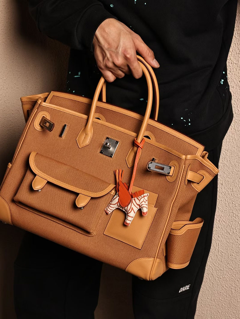 エルメスコピー バーキン35 定価 HERMES バーキン35 カーゴ セサミ キャンバス/スイフト シルバー金具 2524165 - 画像 (6)