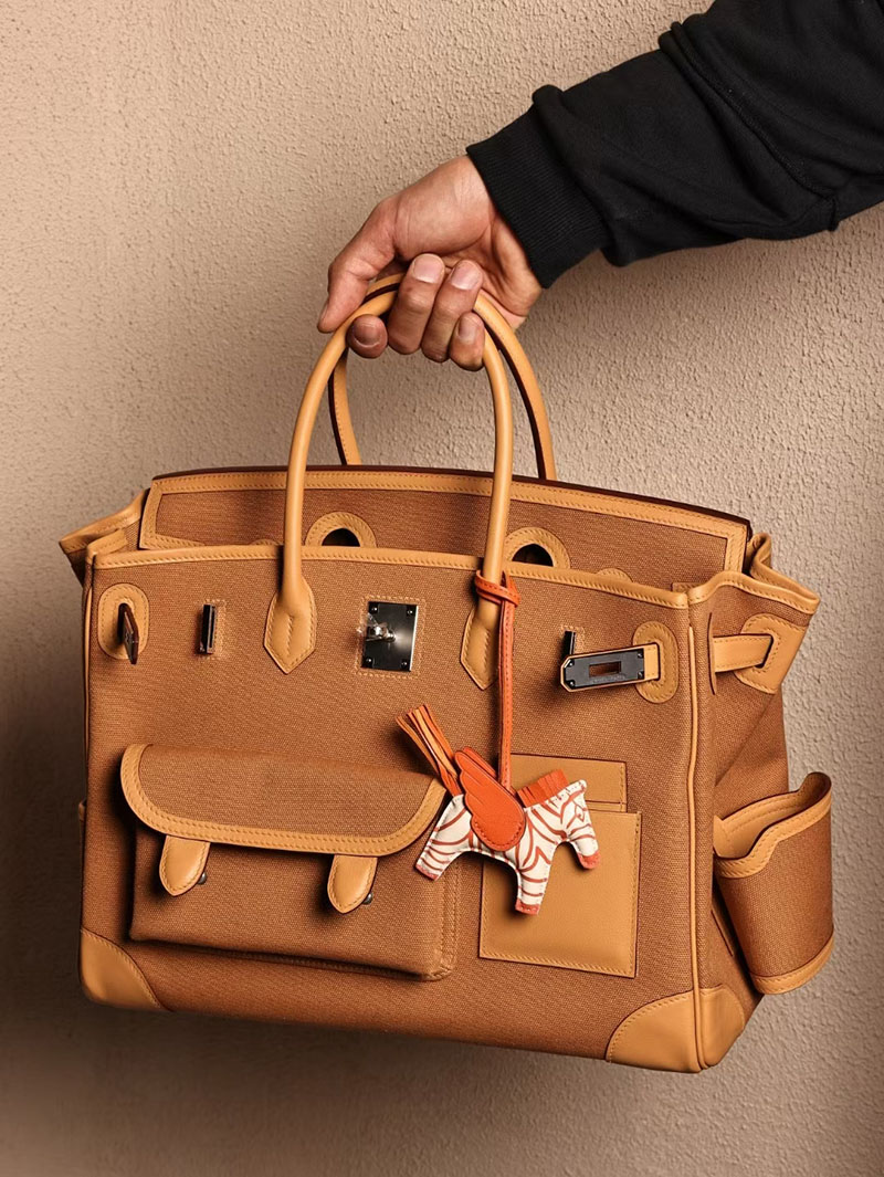 エルメスコピー バーキン35 定価 HERMES バーキン35 カーゴ セサミ キャンバス/スイフト シルバー金具 2524165 - 画像 (2)