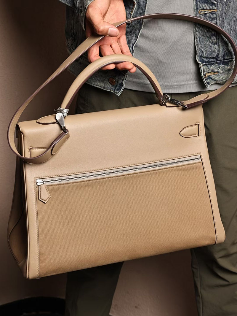 エルメスコピー メンズバッグ HERMES ケリーラキ40cm 内縫い トレンチ スイフト シルバー金具 2524167 - 画像 (6)