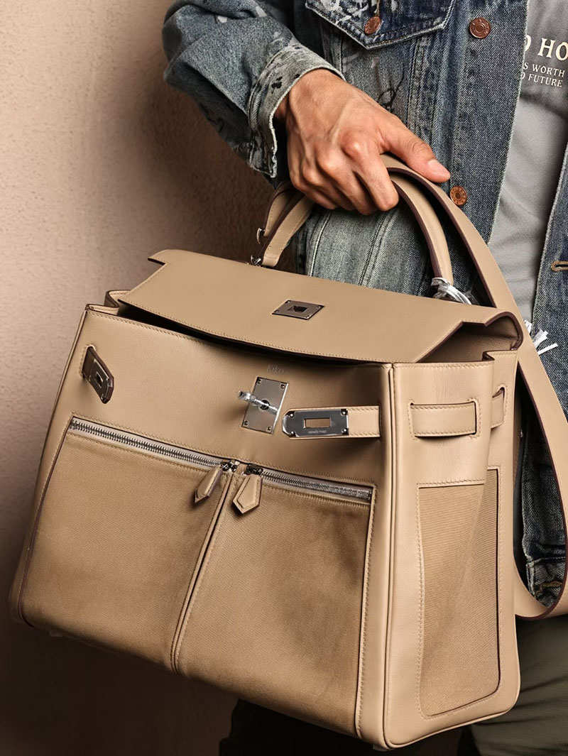 エルメスコピー メンズバッグ HERMES ケリーラキ40cm 内縫い トレンチ スイフト シルバー金具 2524167 - 画像 (3)