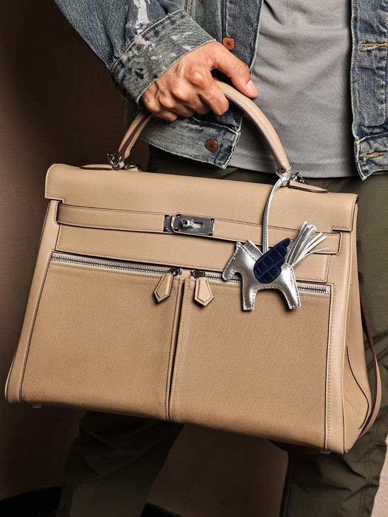 エルメスコピー メンズバッグ HERMES ケリーラキ40cm 内縫い トレンチ スイフト シルバー金具 2524167 - 画像 (2)