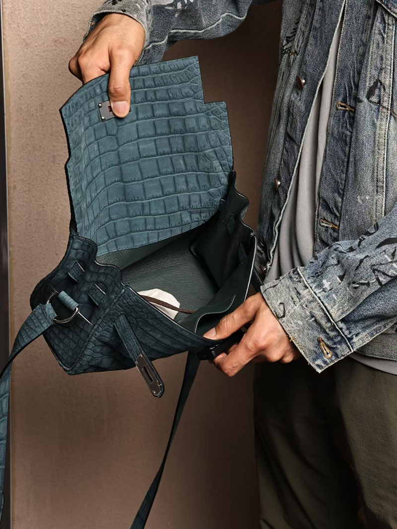 エルメスコピー メンズ HERMES ケリーメッセンジャー ヴェールボスフォール クロコダイル ポロサスマット シルバー金具 2524169 - 画像 (8)