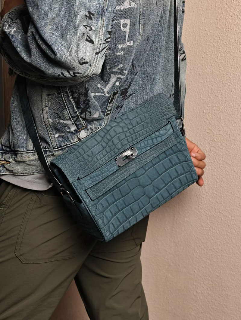 エルメスコピー メンズ HERMES ケリーメッセンジャー ヴェールボスフォール クロコダイル ポロサスマット シルバー金具 2524169 - 画像 (6)