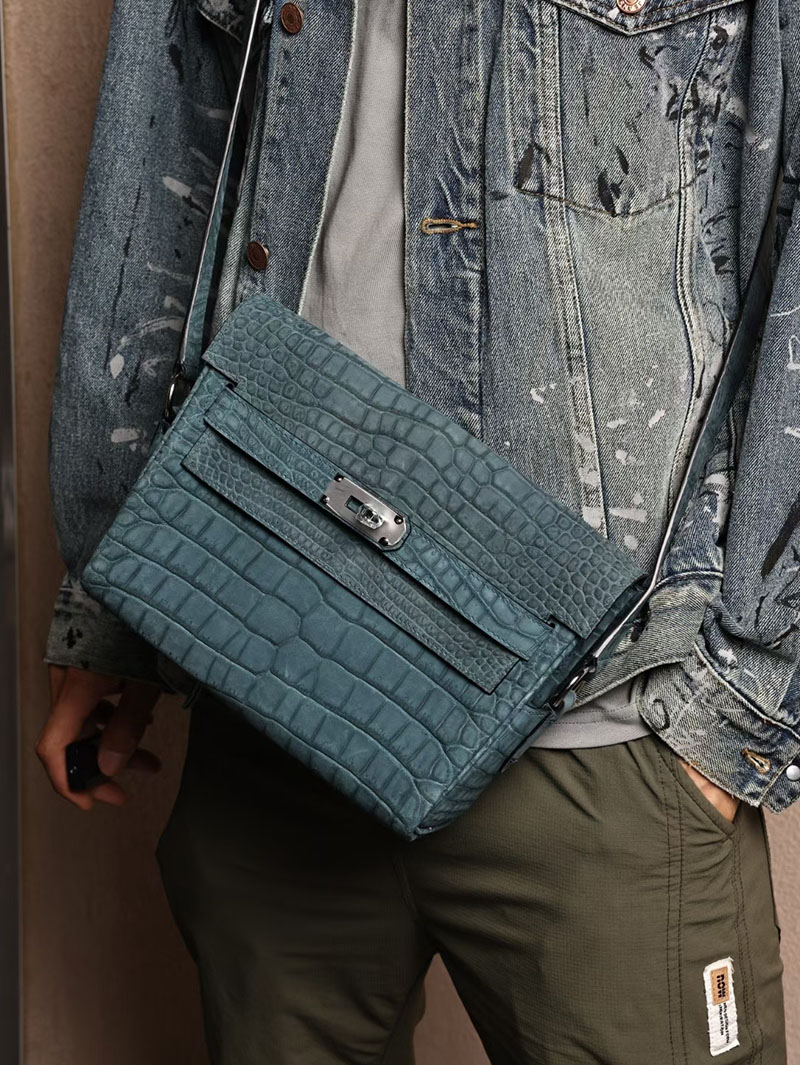 エルメスコピー メンズ HERMES ケリーメッセンジャー ヴェールボスフォール クロコダイル ポロサスマット シルバー金具 2524169 - 画像 (5)