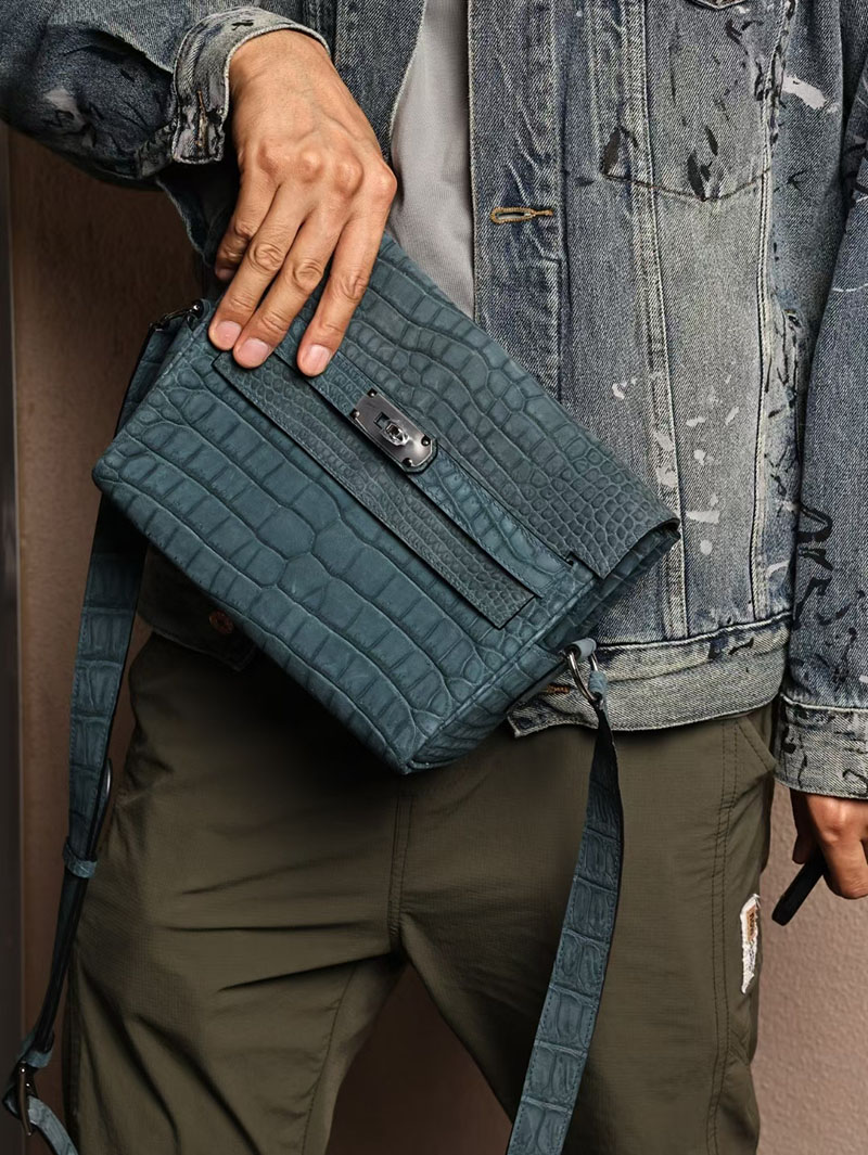 エルメスコピー メンズ HERMES ケリーメッセンジャー ヴェールボスフォール クロコダイル ポロサスマット シルバー金具 2524169 - 画像 (4)