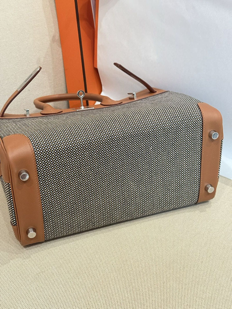 エルメスコピー バーキン25 ゴールド HERMES バーキン25 ゴールド スイフト/トワルアッシュ シルバー金具 2524171 - 画像 (7)