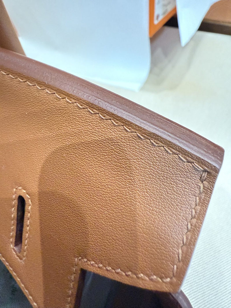 エルメスコピー バーキン25 ゴールド HERMES バーキン25 ゴールド スイフト/トワルアッシュ シルバー金具 2524171 - 画像 (6)