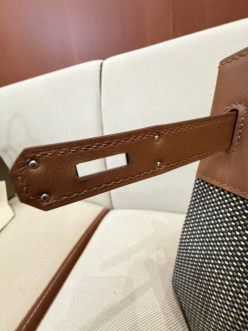 エルメスコピー バーキン25 ゴールド HERMES バーキン25 ゴールド スイフト/トワルアッシュ シルバー金具 2524171 - 画像 (10)