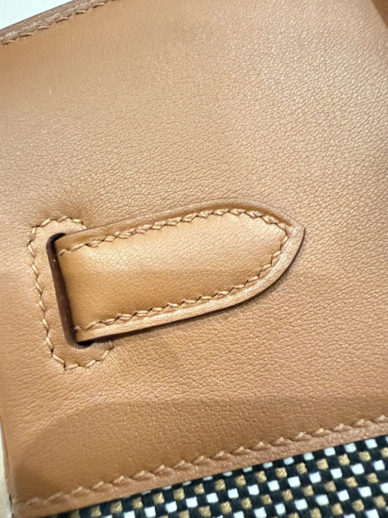 エルメスコピー バーキン25 ゴールド HERMES バーキン25 ゴールド スイフト/トワルアッシュ シルバー金具 2524171 - 画像 (8)