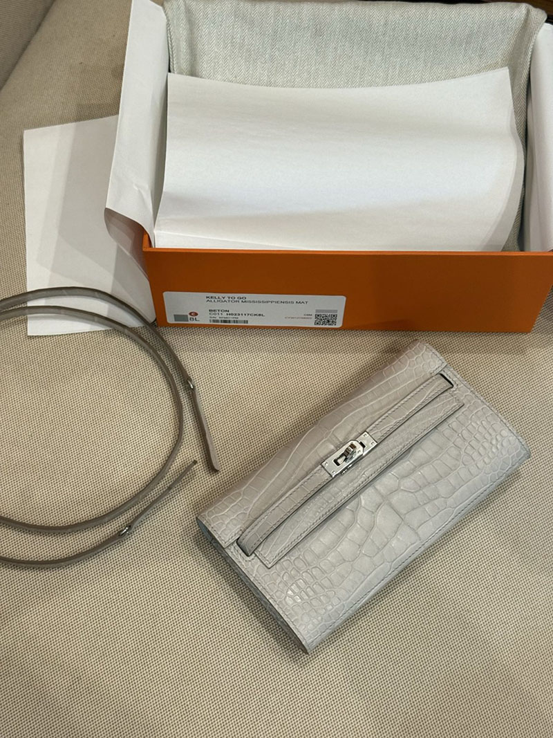 エルメスコピー HERMES コンスタンスロング トゥーゴー ベトン クロコダイル アリゲーターマット シルバー金具 2524179 - 画像 (4)