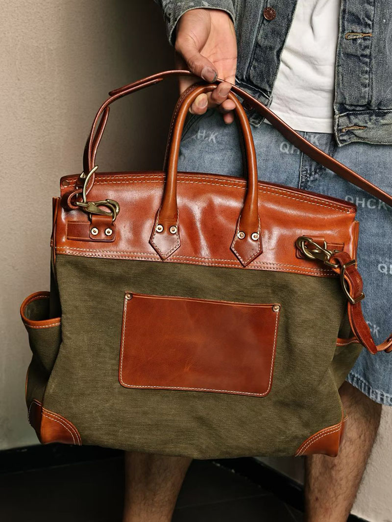 エルメス メンズバッグ HERMES オータクロア 40cm カーゴ ゴールド/ヴェールクリケット トワルアッシュ×スイフト シルバー金具 2524184 - 画像 (5)