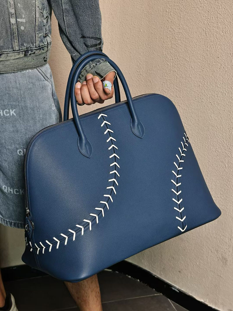 エルメスコピー ボリード45 メンズ HERMES ボリード1923 ベースボール45 ブルードマルト/ホワイト エバーカラー シルバー金具 2524187 - 画像 (4)