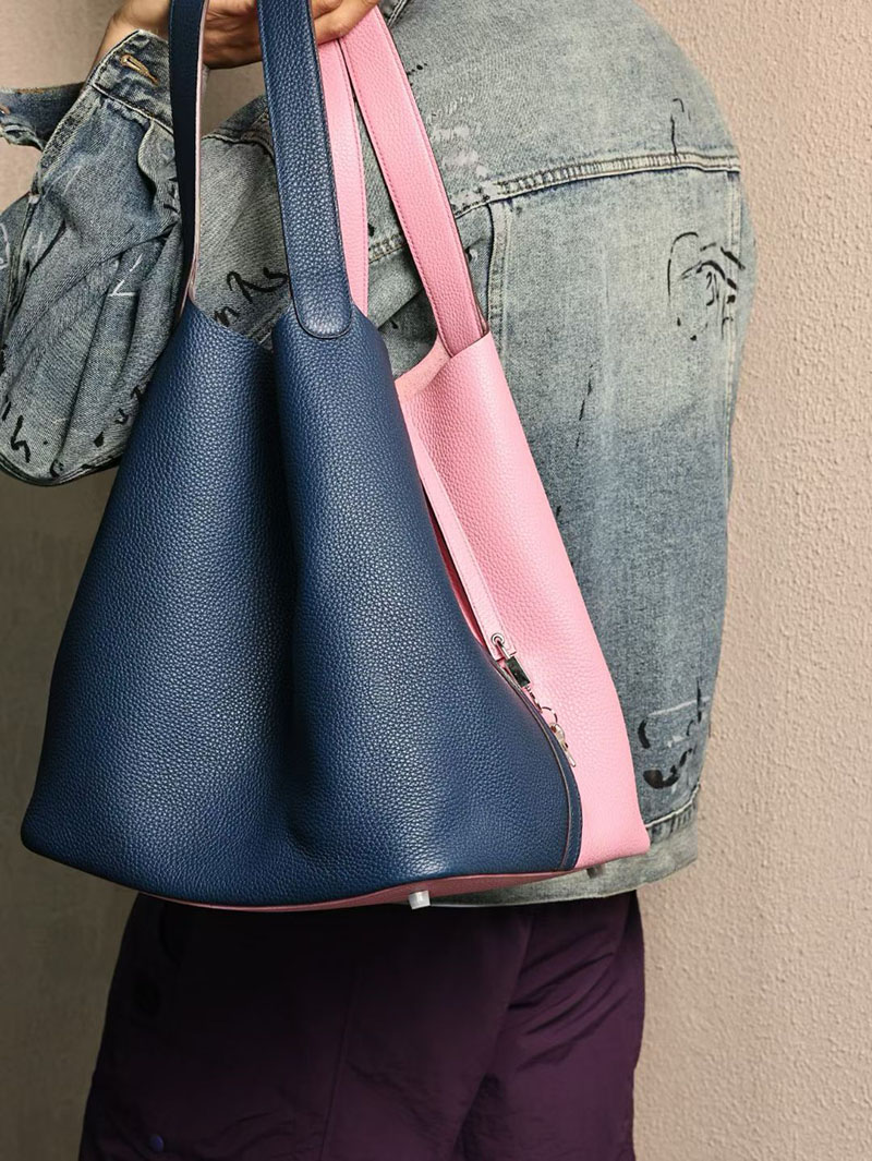 エルメス ピコタン TGM メンズ HERMES ピコタンロック 31 TGM ブルーサフィール/ローズサクラ トリヨンクレマンス シルバー金具 2524193 - 画像 (9)