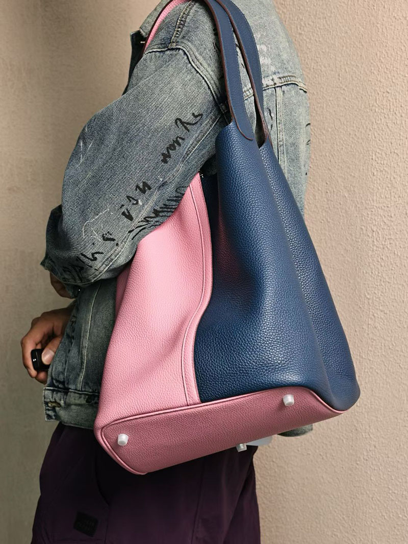 エルメス ピコタン TGM メンズ HERMES ピコタンロック 31 TGM ブルーサフィール/ローズサクラ トリヨンクレマンス シルバー金具 2524193 - 画像 (5)