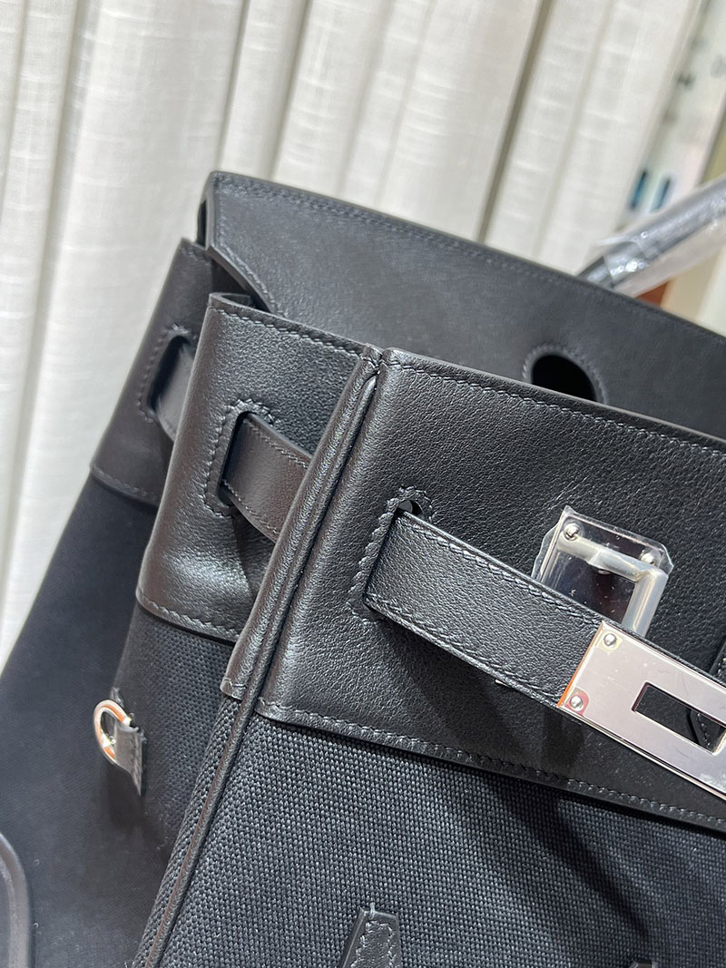 エルメスコピー オータクロア40 メンズ HERMES オータクロア 40cm カーゴ 黒 ブラック トワルアッシュ×スイフト シルバー金具 2524215 - 画像 (9)