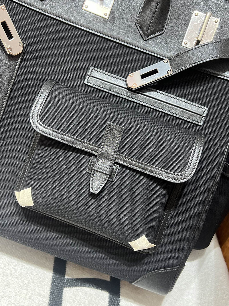 エルメスコピー オータクロア40 メンズ HERMES オータクロア 40cm カーゴ 黒 ブラック トワルアッシュ×スイフト シルバー金具 2524215 - 画像 (7)