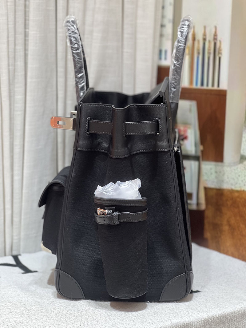 エルメスコピー オータクロア40 メンズ HERMES オータクロア 40cm カーゴ 黒 ブラック トワルアッシュ×スイフト シルバー金具 2524215 - 画像 (6)