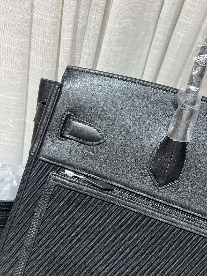 エルメスコピー オータクロア40 メンズ HERMES オータクロア 40cm カーゴ 黒 ブラック トワルアッシュ×スイフト シルバー金具 2524215 - 画像 (3)