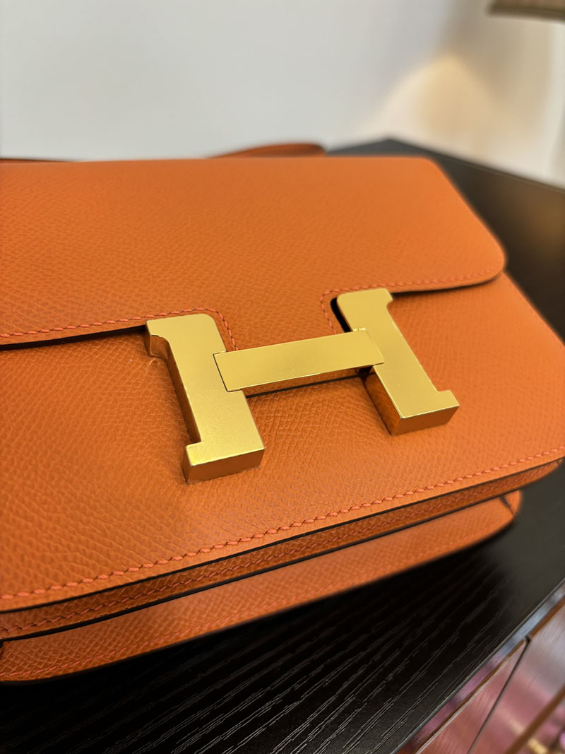 エルメス コンスタンス 超N品 HERMES コンスタンス3 ミニ オレンジ ヴォーエプソン ゴールド\シルバー金具 2524274 - 画像 (9)