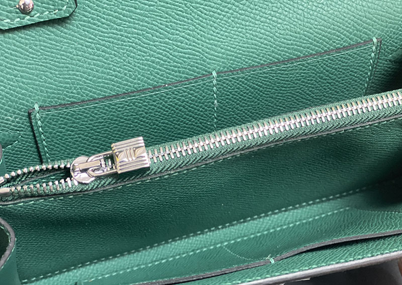 エルメス ケリーウォレット ロング 定価 HERMES ケリーウォレット ロング トゥーゴー ヴェールヴェルティゴ ヴォーエプソン シルバー金具 2524325 - 画像 (6)