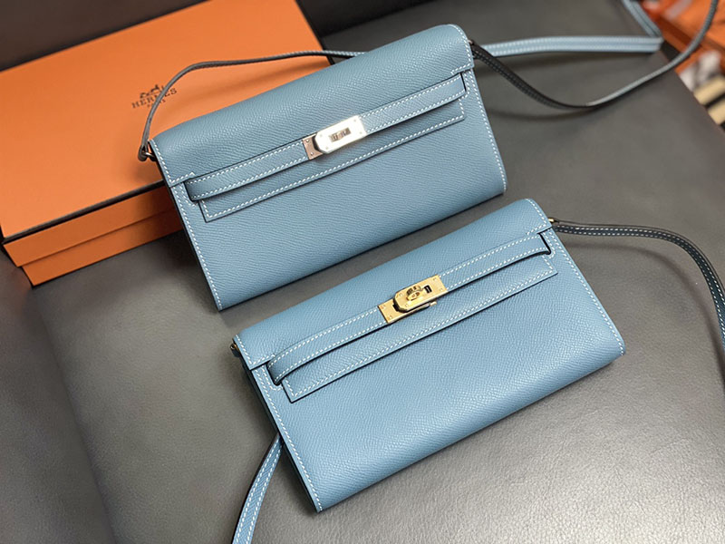 エルメス ケリー トゥー ゴー 定価 HERMES ケリーウォレット ロング トゥーゴー ブルージーン ヴォーエプソン シルバー金具 2524330 - 画像 (2)