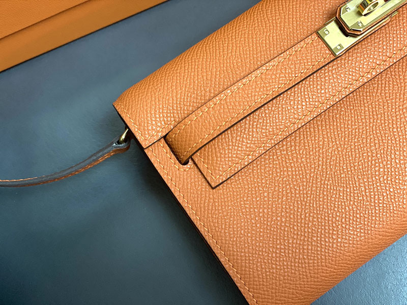 エルメス ケリーウォレット ロング 定価 HERMES ケリーウォレット ロング トゥーゴー オレンジ ヴォーエプソン ゴールド金具 2524333 - 画像 (9)