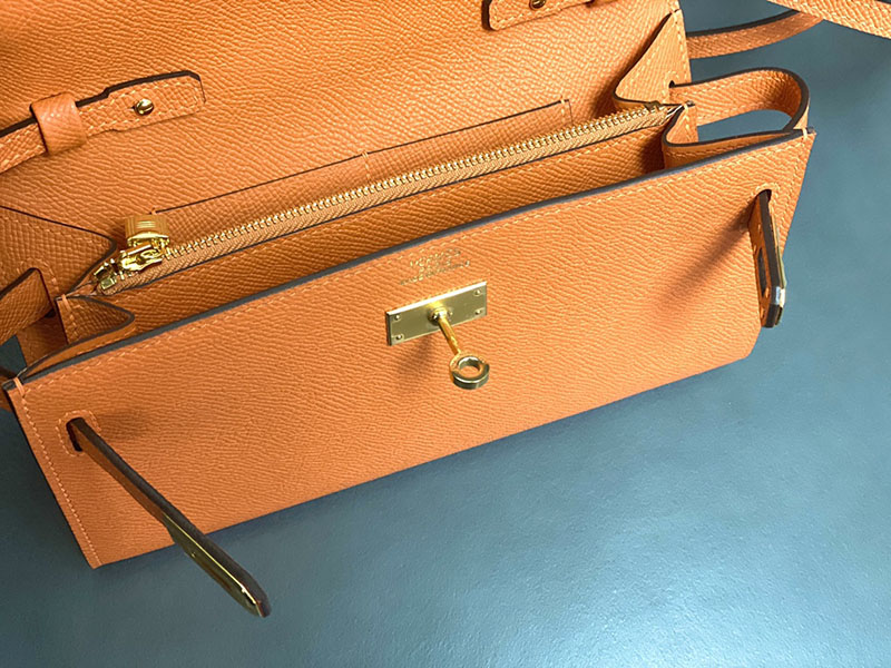 エルメス ケリーウォレット ロング 定価 HERMES ケリーウォレット ロング トゥーゴー オレンジ ヴォーエプソン ゴールド金具 2524333 - 画像 (5)