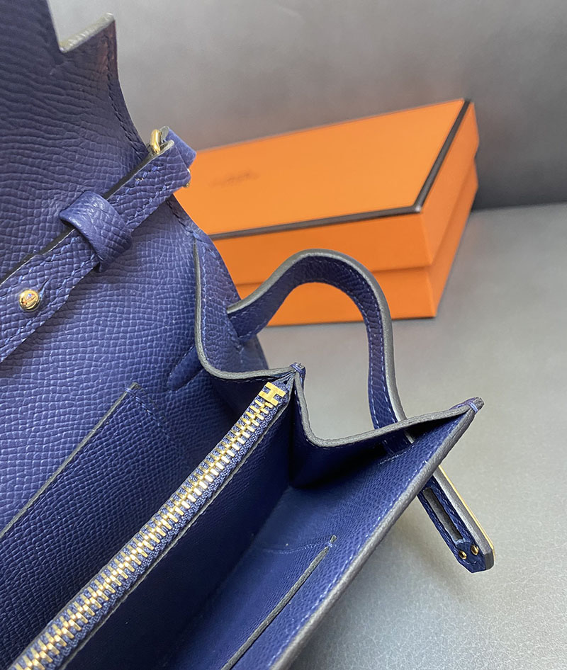 エルメス ケリーウォレット ロング 定価 HERMES ケリーウォレット ロング トゥーゴー ブルーブライトン ヴォーエプソン ゴールド金具 2524335 - 画像 (4)