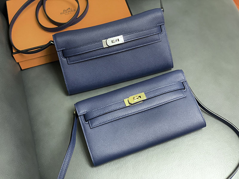 エルメス ケリーウォレット ロング 定価 HERMES ケリーウォレット ロング トゥーゴー ブルーブライトン ヴォーエプソン ゴールド金具 2524335 - 画像 (2)