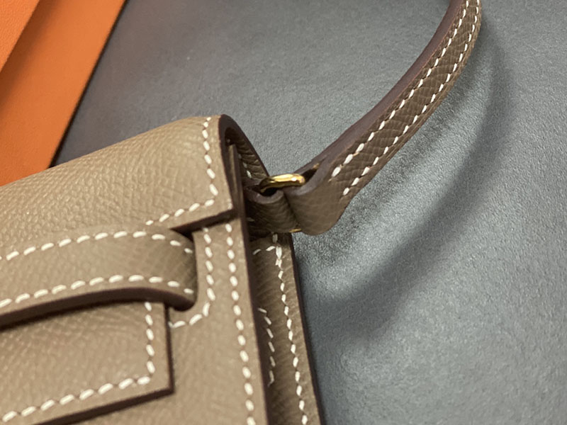 エルメス ケリーウォレット ロング 定価 HERMES ケリーウォレット ロング トゥーゴー エトゥープ ヴォーエプソン ゴールド金具 2524342 - 画像 (8)