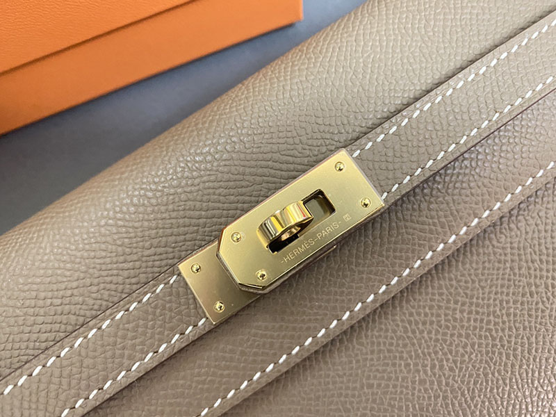 エルメス ケリーウォレット ロング 定価 HERMES ケリーウォレット ロング トゥーゴー エトゥープ ヴォーエプソン ゴールド金具 2524342 - 画像 (7)
