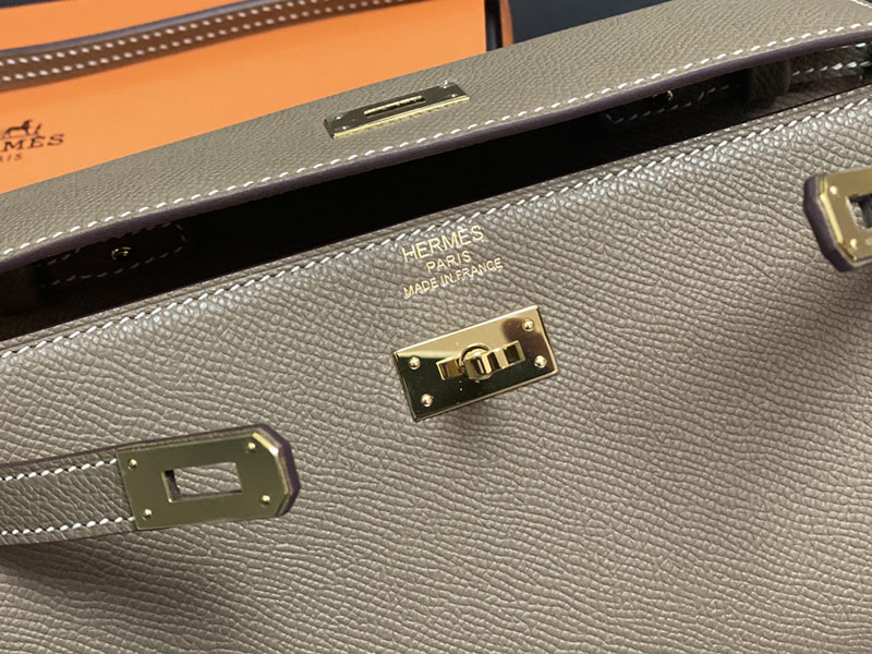 エルメス ケリーウォレット ロング 定価 HERMES ケリーウォレット ロング トゥーゴー エトゥープ ヴォーエプソン ゴールド金具 2524342 - 画像 (6)