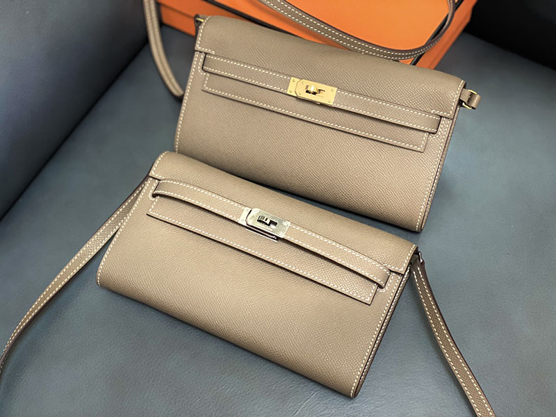 エルメス ケリーウォレット ロング 定価 HERMES ケリーウォレット ロング トゥーゴー エトゥープ ヴォーエプソン ゴールド金具 2524342 - 画像 (2)