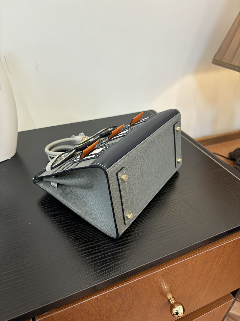 バーキン20 定価 HERMES バーキン 20 セリエ グリミスティ×グリシマン×クロ ヴォー・マダム×アリゲーターマット×スイフト シルバー金具 2524379 - 画像 (4)