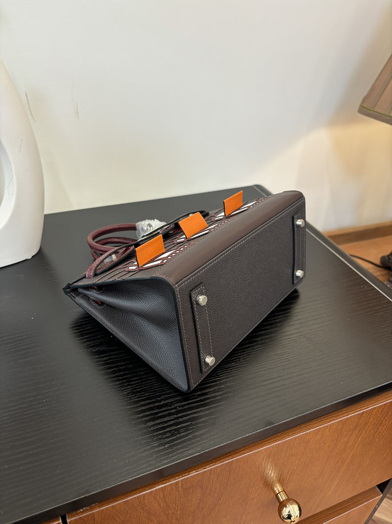 バーキン20 定価 HERMES バーキン 20 セリエ ボルドー ヴォー・マダム×アリゲーターマット×スイフト シルバー金具 2524382 - 画像 (4)