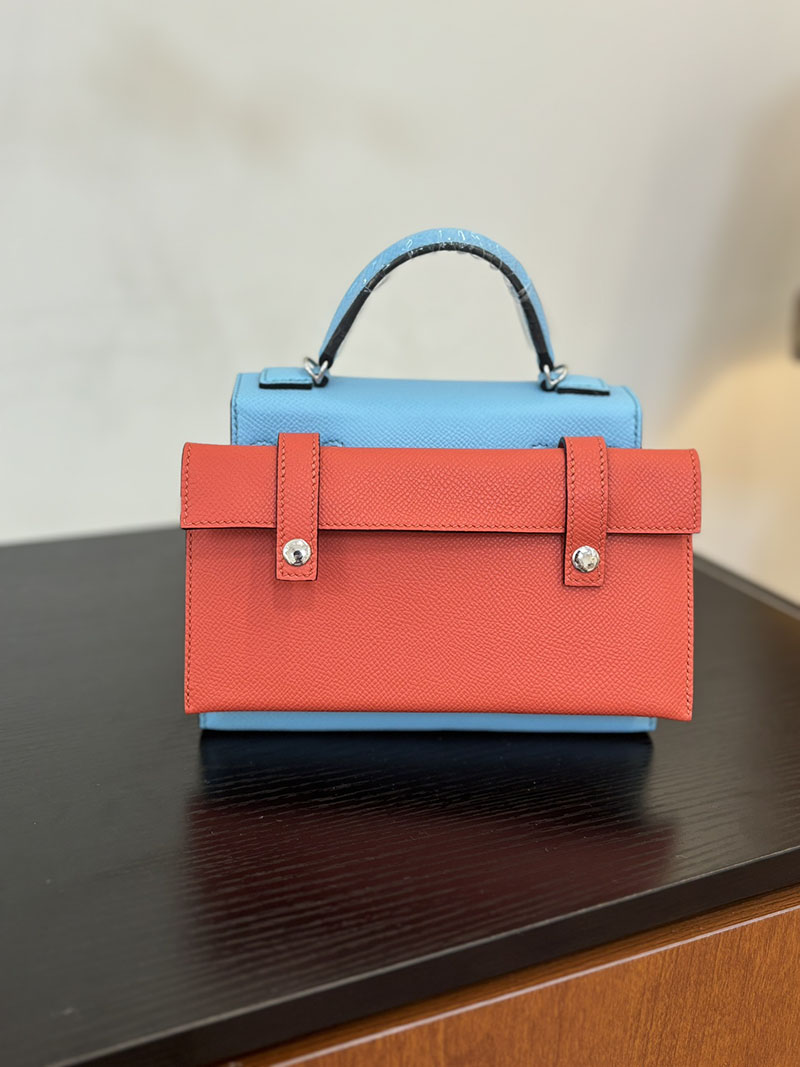 エルメス ケリードール 定価 HERMES ケリードールピクト ブルーノール/ブラック/ホワイト/カプシーヌ エプソン シルバー金具 2524386 - 画像 (5)