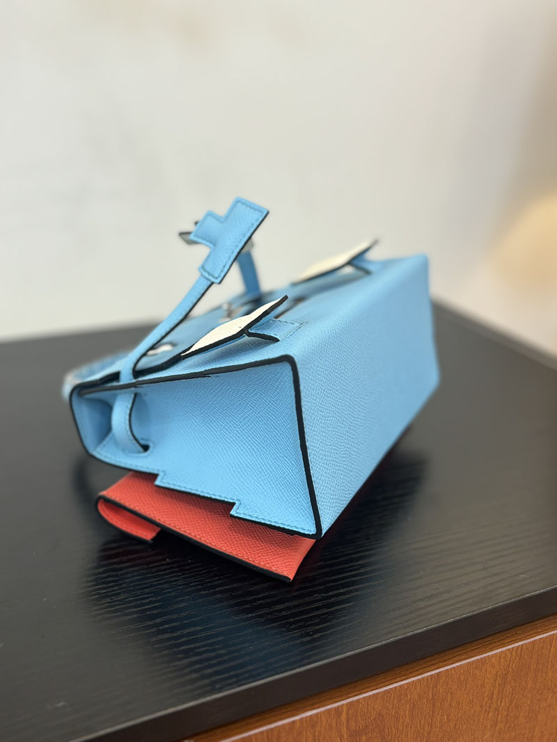 エルメス ケリードール 定価 HERMES ケリードールピクト ブルーノール/ブラック/ホワイト/カプシーヌ エプソン シルバー金具 2524386 - 画像 (3)