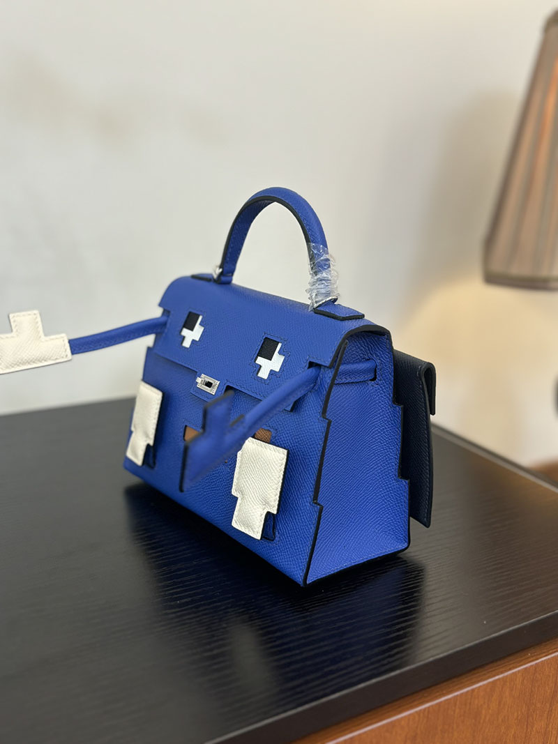 エルメス ケリードール 定価 HERMES ケリードールピクト ブルーロイヤル/ナタ/ゴールド/ブルーインディゴ エプソン シルバー金具 2524389 - 画像 (8)