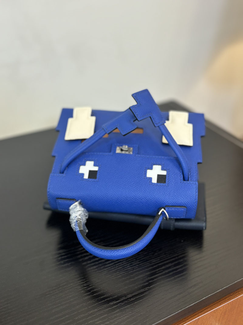 エルメス ケリードール 定価 HERMES ケリードールピクト ブルーロイヤル/ナタ/ゴールド/ブルーインディゴ エプソン シルバー金具 2524389 - 画像 (5)