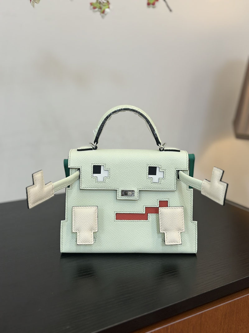 エルメス ケリードール 定価 HERMES ケリードールピクト ヴェールフィズ×ヴェールエイド×ナタ×ローズテキサス エプソン シルバー金具 2524390 - 画像 (8)