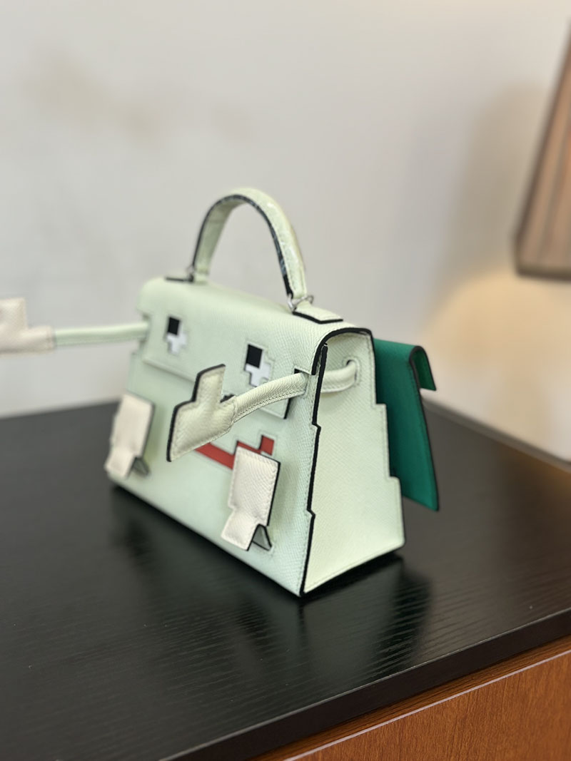 エルメス ケリードール 定価 HERMES ケリードールピクト ヴェールフィズ×ヴェールエイド×ナタ×ローズテキサス エプソン シルバー金具 2524390 - 画像 (7)