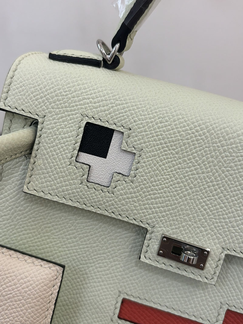 エルメス ケリードール 定価 HERMES ケリードールピクト ヴェールフィズ×ヴェールエイド×ナタ×ローズテキサス エプソン シルバー金具 2524390 - 画像 (4)