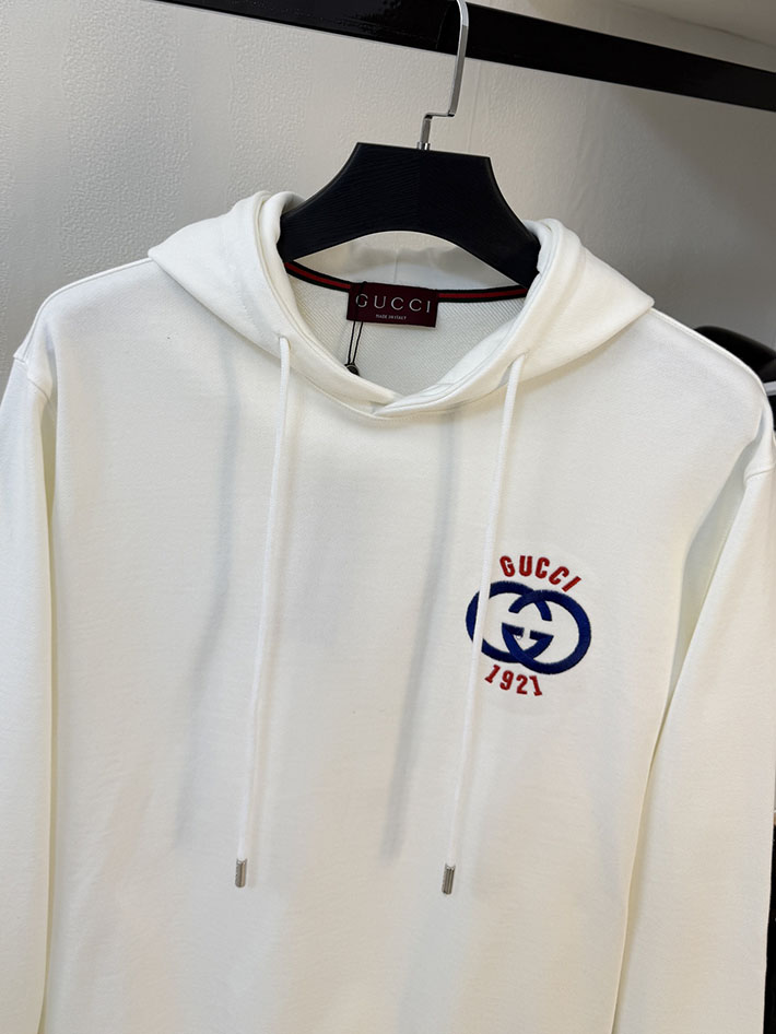 GUCCI グッチ コットンジャージー プリント フーデッド スウェットシャツ ホワイト 2524554 グッチ パーカー アウトレット - 画像 (11)