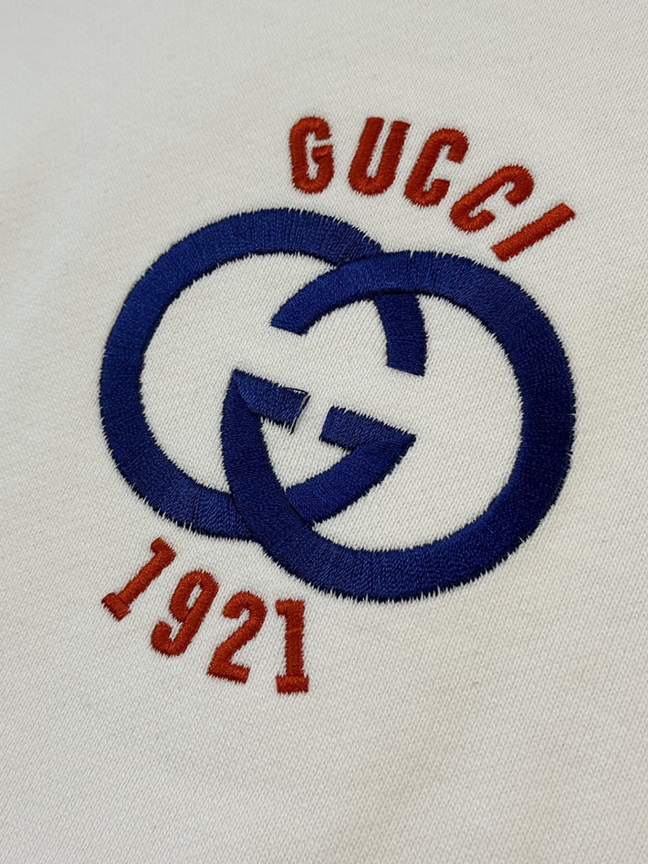 GUCCI グッチ コットンジャージー プリント フーデッド スウェットシャツ ホワイト 2524554 グッチ パーカー アウトレット - 画像 (7)