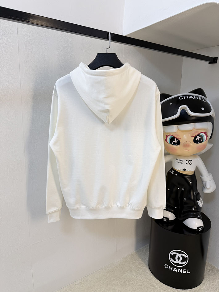 GUCCI グッチ コットンジャージー プリント フーデッド スウェットシャツ ホワイト 2524554 グッチ パーカー アウトレット - 画像 (4)