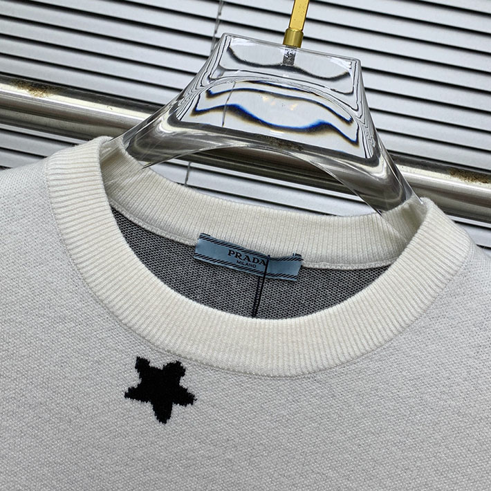 最高級プラダスーパーコピー PRADA ニット セーター メンズ コットン ローゲージ 長袖 ホワイト 2524729 プラダ ニット - 画像 (7)