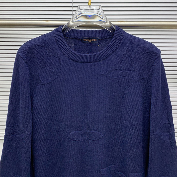 最高級ルイヴィトンスーパーコピー モノグラムロングスリーブコットンクルーネック ブルー 2524734 ルイ ヴィトン ニット 新作 - 画像 (9)