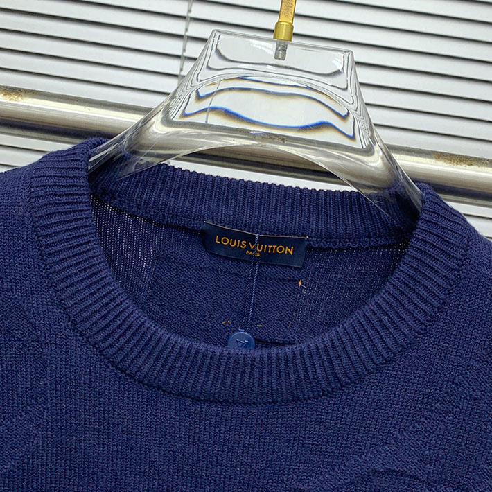 最高級ルイヴィトンスーパーコピー モノグラムロングスリーブコットンクルーネック ブルー 2524734 ルイ ヴィトン ニット 新作 - 画像 (7)
