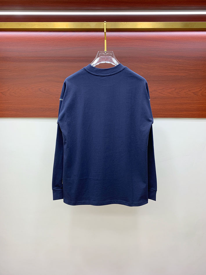 最高級MiuMiuスーパーコピー MiuMiu Tシャツ 長袖 カットソー コットン ロゴT クルーネック ブルー 2524759 Miumiu Tシャツ アウトレット - 画像 (4)