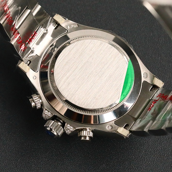 最高級ロレックススーパーコピー デイトナ 116599RBOW レインボー ランダム 8Pダイヤモンド 赤針 ブラック 黒 文字盤 K18WG メンズ - 画像 (6)